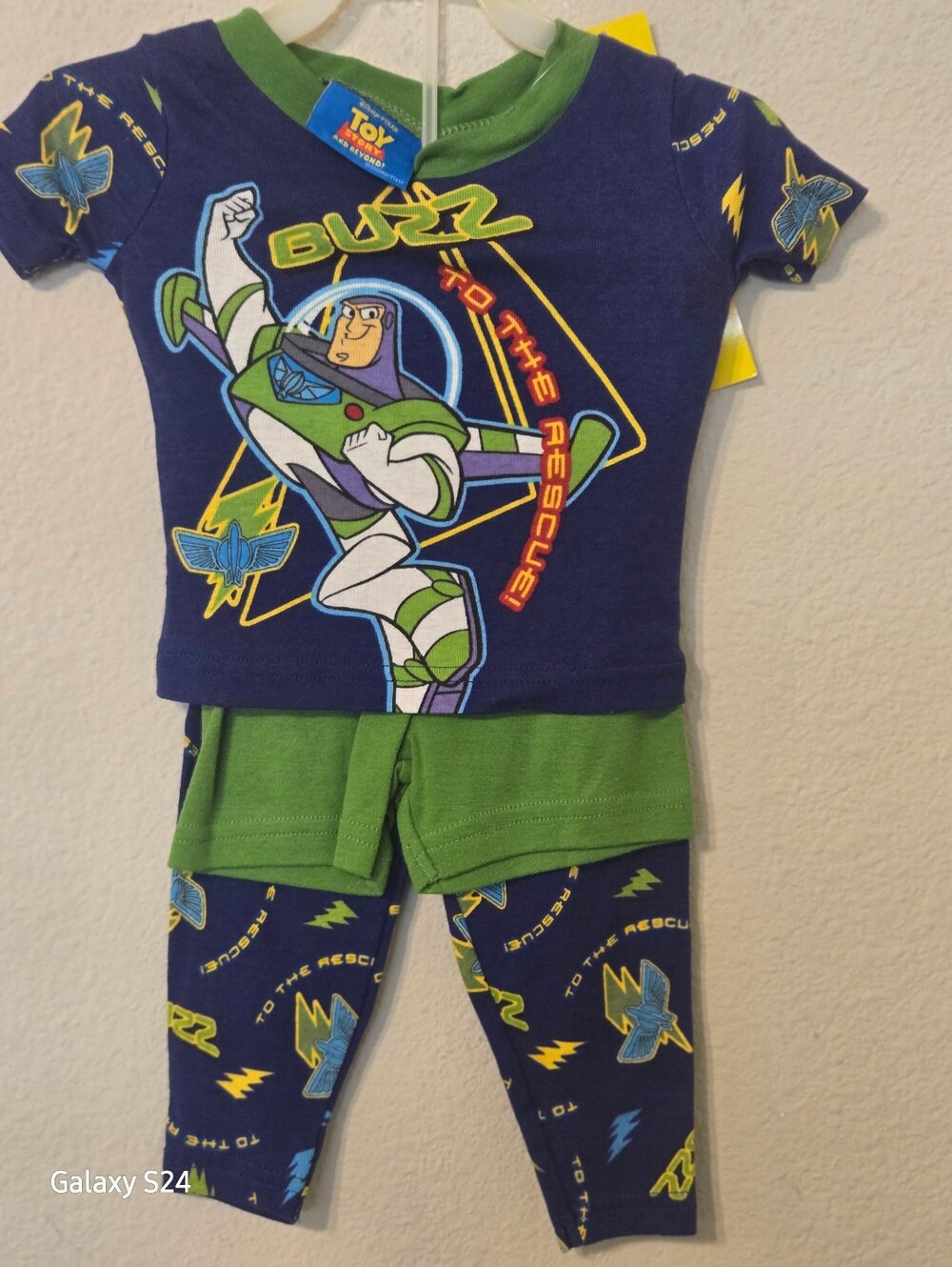 Vintage Disney•Pixar Toy Story Buzz Lightyear 3 Piece Cotton Pajama Set.